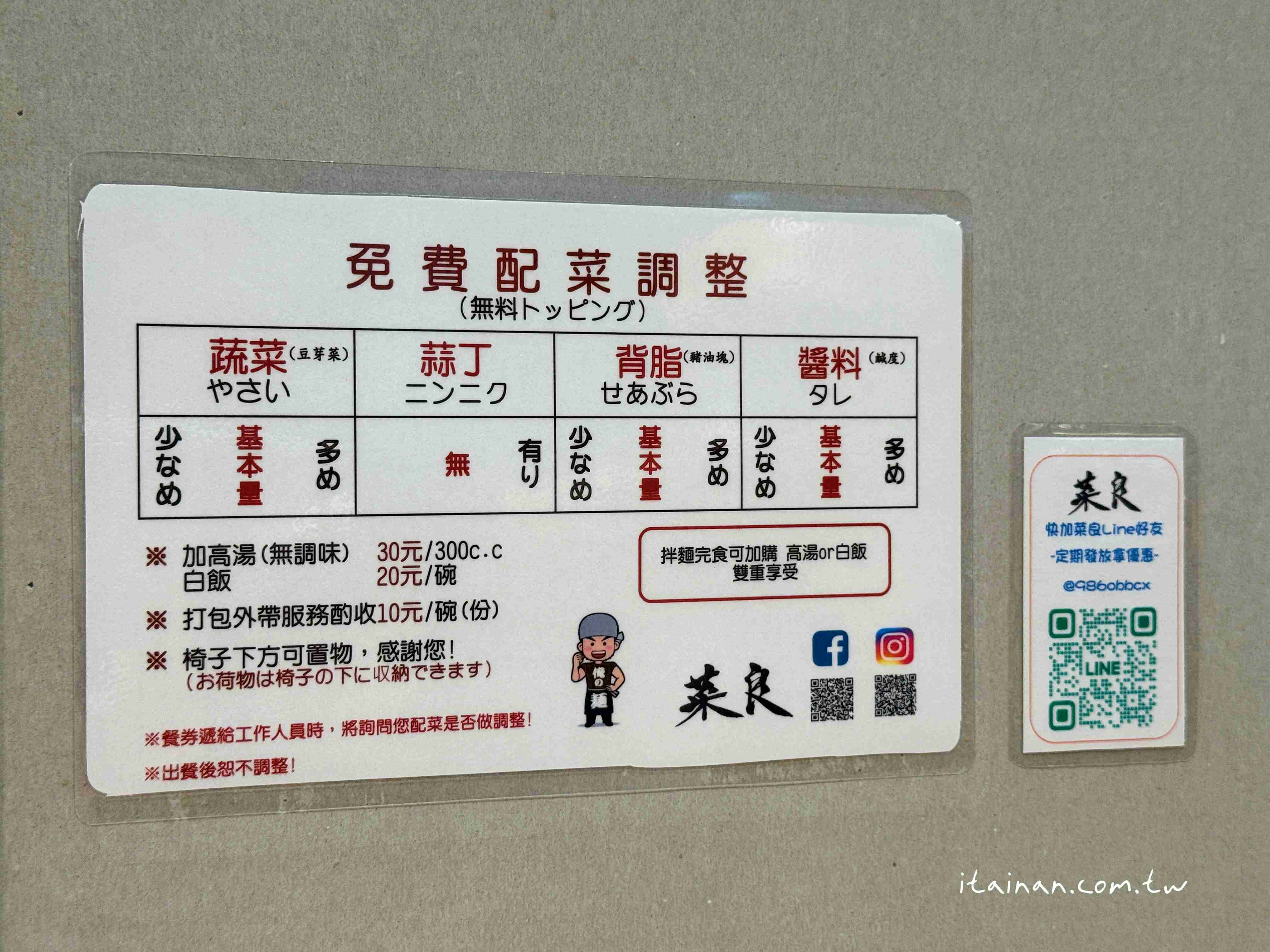 台南拉麵控必吃！高顏值、份量豪邁、味道濃郁又帶個性的二郎系拉麵～東區人氣店「菜良sara日式拉麺」